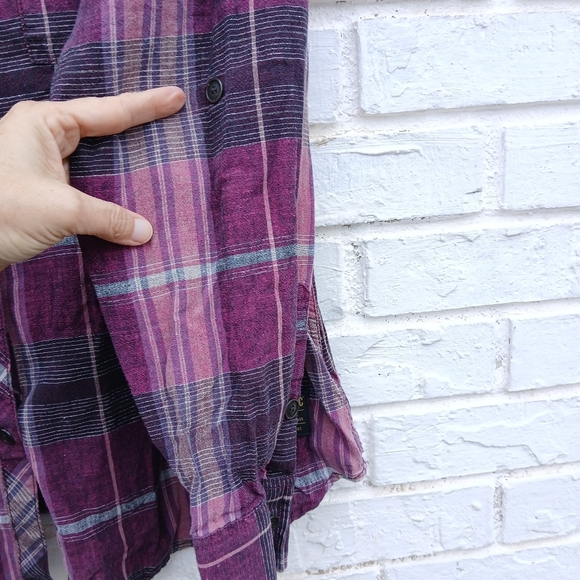 Harley Davidson Plaid Linen Blend Shirt size Large - Picture 4 of 5